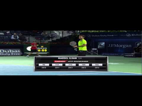 Marsel Ilhan - Novak Djokovic (Dubai Tennis Championships 2015) Quarterfinal/Warm-Up