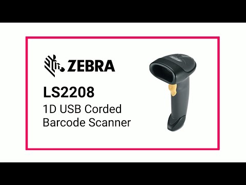 Zebra „Motorola LS2208“, lazeris, 100 nuskaitymų/s, 650 nm, -30–30°, -65–65°, -60–60° video