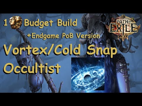 1Ex Budget Build | Vortex Cold Snap CI Occultist | including Endgame PoB | PoE 3 14