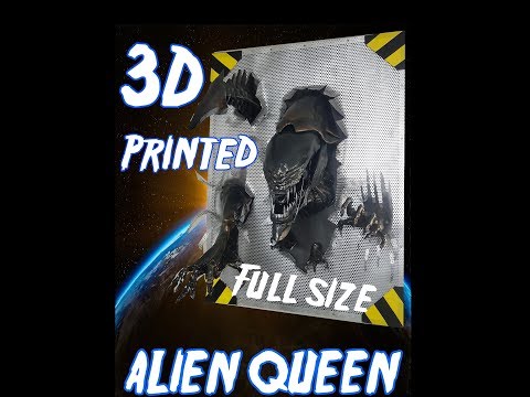 Full size 3D Printed Alien Queen Wall burst bust