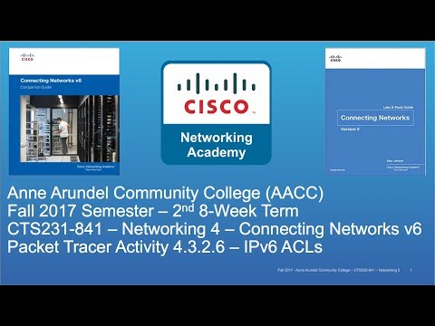 AACC - CTS231 - Connecting Networks v6 - Fall 2017 - Extended ACLs #3 4.2.2.12 - Week #5