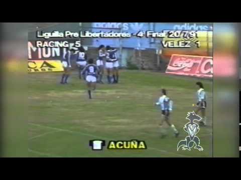 GOL | Racing 5 Vs Velez 1 | Pre Libertadores 91 | ACUÑA