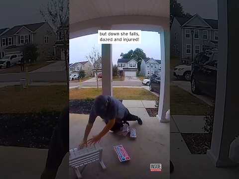 Elderly Domino’s Delivery Driver Falls on Porch #shorts