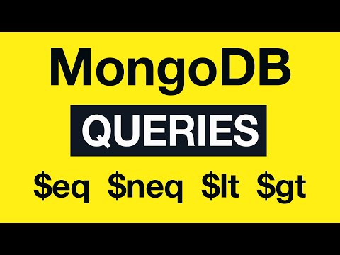 06 MongoDB Queries Comparison Operators eq neq lt gt