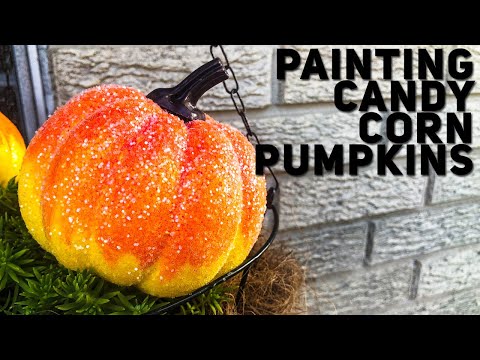 image-How do you get candy corn to stick to a pumpkin?