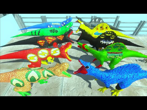 T-Rex Black Superman vs Spinosaurus Batman with Underwater War - Animal Revolt Battle Simulator
