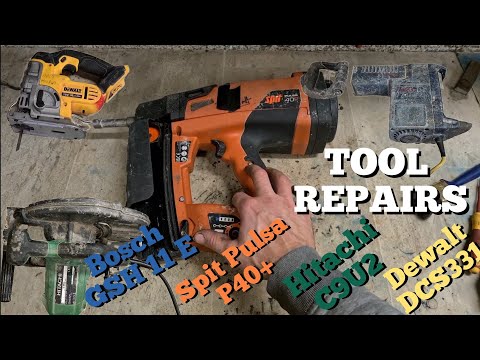 More Power tool repairs, faulty Spit Pulsa, stripping a hitachi C9U2, and fixing a Dewalt Jigsaw