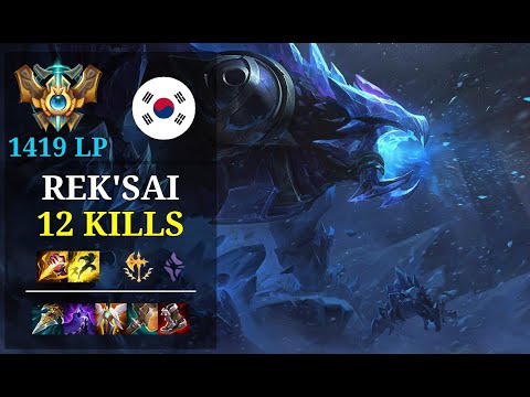 Rek'Sai Jungle vs Taliyah - 12 kills - T1 Cuzz KR Challenger (1419 LP) Patch 11.5