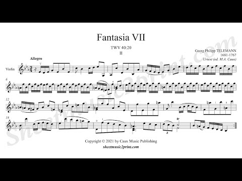 Telemann : Fantasia No. 7, TWV 40:20 (2/4 : Allegro) -- Urtext
