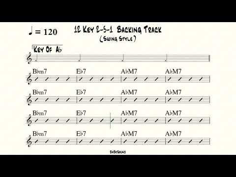 12 Keys (2-5-1) Backing Track For Piano & Guitar (Swing Style) BPM 120