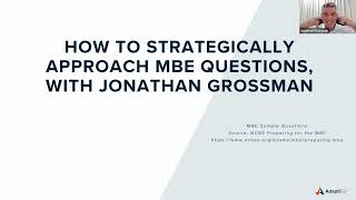 AdaptiBar: How to Strategically Approach MBE Questions, with Jonathan Grossman [July 2026]