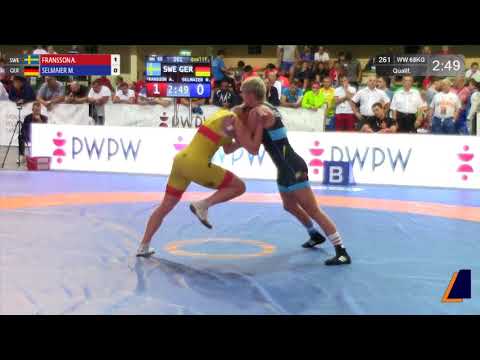 Qual. WW - 68 kg: A. FRANSSON (SWE) v. M. SELMAIER (GER)