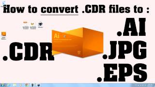 How to convert .CDR files to .AI files TUTORIAL