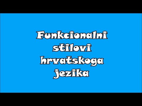 Funkcionalni stilovi hrvatskoga jezika - 4. g razred (šk. god. 2016./2017.)