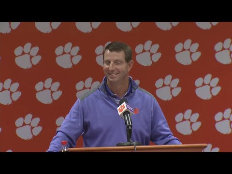Clemson Coach Dabo Swinney ahead of the Palmetto Bowl