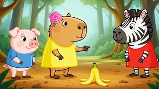 O Mistério da Fruta Desaparecida 🍎Luna a capivara e Zila a zebra🍎 Desenho Educativo Infantil