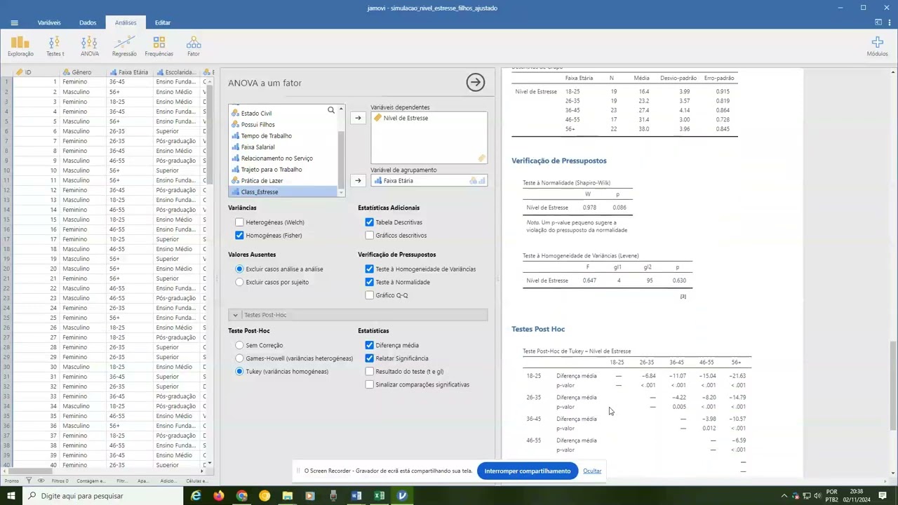 Comparações de mais de 2 Grupos