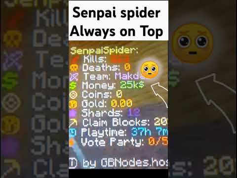 senpai spider top 1 in McFleet server|#minecraft #shortvideo #mcfleet #senpaispider #gamerfleet