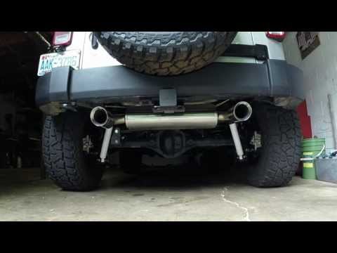 2012 Jeep Wrangler with Rugged Ridge Exhaust (resonator removed)