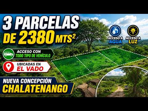 CONSTRUYE TU CASA YA!! 3 PARCELAS CON ACCESO A AGUA Y LUZ, EL VADO, NUEVA CONCEPCION, CHALATENANGO!!