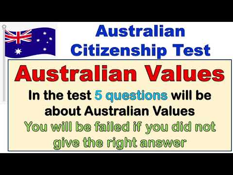 Australian Values Australian Citizenship test . Australian People