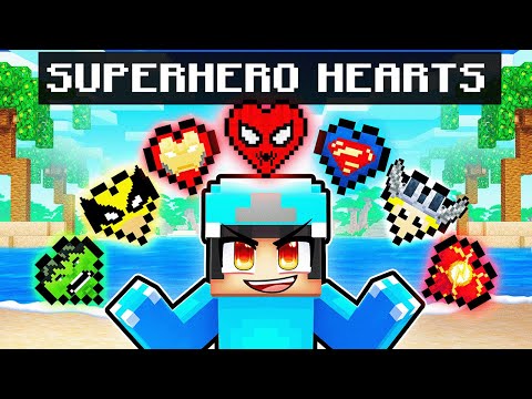 Minecraft But There’s Custom SUPERHERO Hearts!