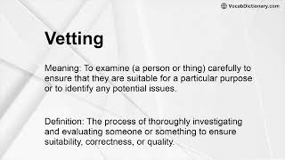 Vetting Meaning