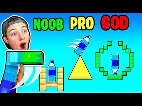 I Landed This IMPOSSIBLE MINECRAFT BOTTLE FLIP in Happy Wheels