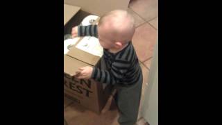 Charlie pushing box