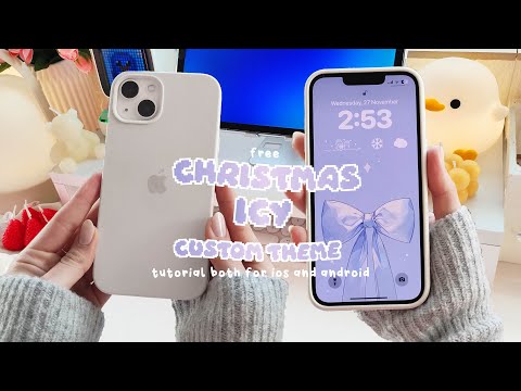 TRANSFORM YOUR iPHONE & ANDROID PHONE with a CUSTOM CHRISTMAS ICY THEME ❄️ HOLIDAY CUSTOMIZATION 🎄🐇