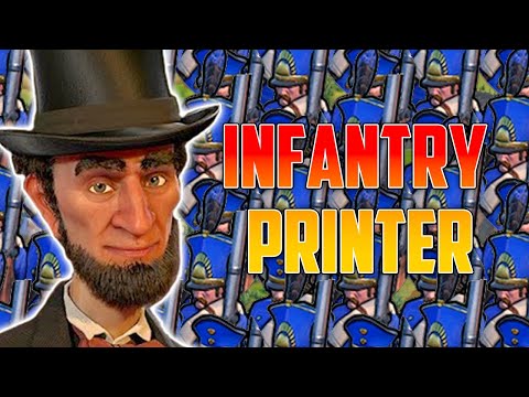 Abe Lincoln PRINTS Infantry in Civ 6 and I'm here for it