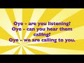 Words For OYE With Singer
