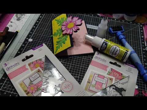 Crafter's Companion Double-Sided Dies Review: Cosmos on a Partial Die Cut Card!