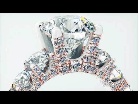 18K White Gold Diamond Eternity Engagement Ring | Round Brilliant | Zack & Elle®