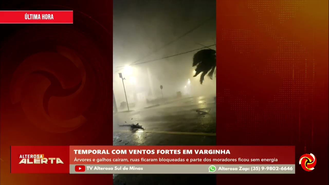Temporal com ventos fortes causa estragos em Varginha