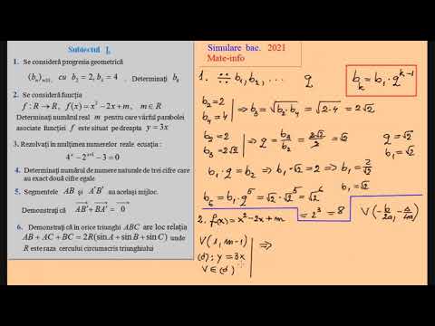 Simulare Bacalaureat 2021 - Matematica - Mate Info