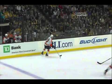 James van Riemsdyk scores vs the Bruins - 12-11-2010