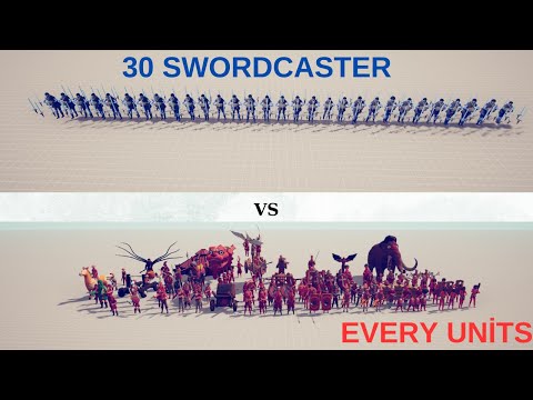 30xSWORDCASTER VS EVERY UNİTS/Totally Accurate Battle Simulator
