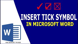 How to bring the Tick Symbol or Check Mark in MS Word ✓ | Insert the Tick Symbol in Microsoft Word