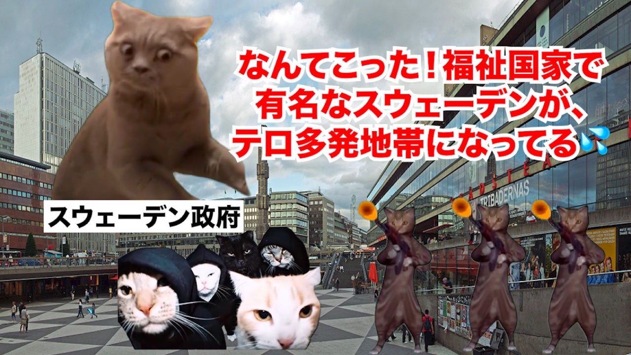 【スウェーデン 移民問題】手榴弾飛び交う銃撃戦が日常茶飯事！？修羅の国と化した福祉国家の末路 #猫マニ #猫ミーム