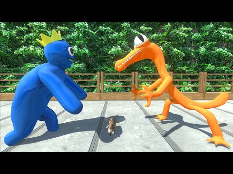 Rainbow Friends Blue, Orange DEATH RUN - Animal Revolt Battle Simulator