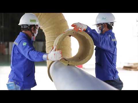 Rockwool prorox pipe section installation