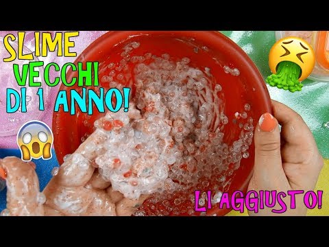 SLIME VECCHI DI UN ANNO! RIUSCIRO' AD AGGIUSTARLI!? (SLIME MAKEOVER!) Iolanda Sweets