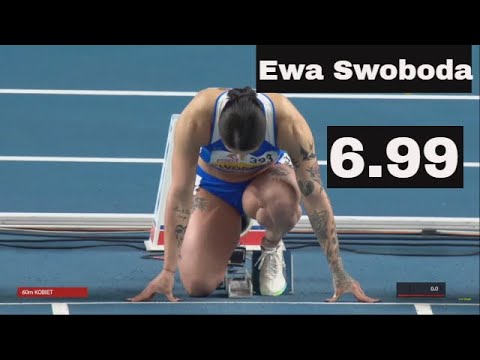 EWA SWOBODA  REKORD POLSKI W BIEGU NA 60M  6.99