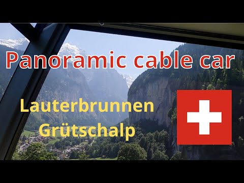Lauterbrunnen to Grütschalp cable car ride full video