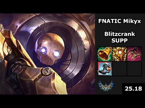 FNATIC Mikyx (Blitzcrank) vs (Thresh) - LEC Playoff training arc - EUW Challenger - Patch 25.18