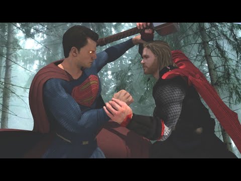 Superman vs Thor Full Movie Fight battle clip Marvel vs DC god of love and thunder vs Man of Steel