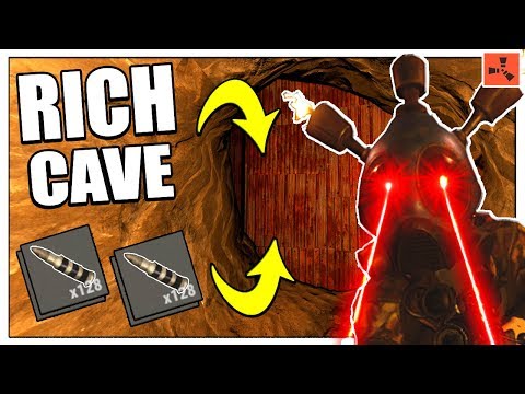 Rust RICH CAVE RAID - Counter Raiding + RAREST ITEM? - Clatter Helmet - (Rust Raids PvP)