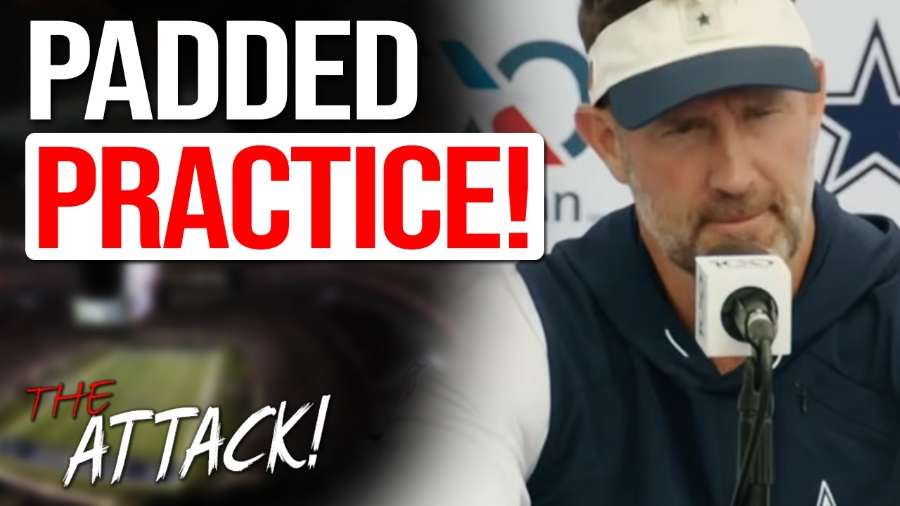 Brian Schottenheimer on Dallas Cowboys FIRST PADDED PRACTICE at Training Camp, Injuries, & More!