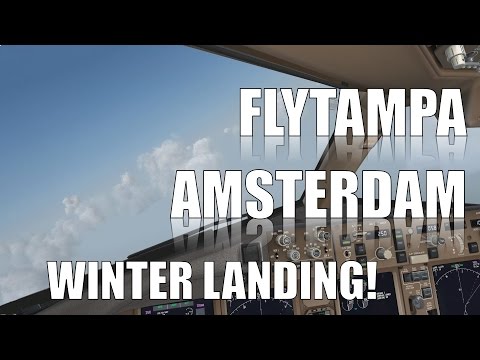 FlyTampa Amsterdam LAN Cargo Boeing 777F Winter & Snow Landing! [P3D V3] [PMDG] Video